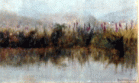 Paisagem com Lírios (1918)
<br/>
<br/>
Acervo MAA
<br/>
Paisagem retratando trecho de rio em cujas águas refletem-se Os lírios em tons violeta rosados e amarelos e a densa vegetação das margens em tons variados de verde com predominância do verde musgo. Na linha do horizonte sombra em azul para a direita da obra e esverdeada para a esquerda, insinuando a elevação do terreno. Céu azul com nuvens em esfumato. No canto inferior direito lê-se Alfredo Andersen Sand 1918.