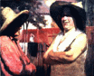 As Comadres<br/>
<br/>
<br/>
60 x 73cm - Coleção particular<br/>
<br/>
Pintada em 1935, tendo por cenário os fundos da casa de Andersen na Mateus Leme - atual Museu Alfredo Andersen. As retratadas são sua esposa Dona Anna Andersen à direita e sua mãe Sra. Maria Joana de Oliveira.
