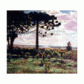 Pinheiro de Alfredo Andersen
<br/>
<br/>
 78 x 68cm - Coleção particular
<br/>
Pintura de paisagem paranaense, no canto esquerdo um bugreiro, quase centralizado, um a auracária e bem à direita um cedro. Paisagem com céu azul claro e muitas nuvens com tons magenta que sugerem um fim de tarde. O quadro se divide quase ao meio com a porção do céu. A linha do horizonte é magenta mais escuro em contraste com a imagem em primeiro plano que tem vários tons de amarelo e verde ganhando profundidade.