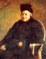 Retrato da Velha Professora
<br/>
<br/>
80,5 x 65cm - Acervo MAA
<br/>
A retratada é Emília Eriksen, nascida em 1817 no Recife, vinda de uma família bastante abastada, recebeu uma educação excelente