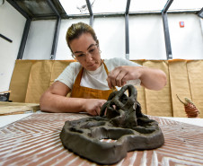 Academia Alfredo Andersen promove bate-papo com artistas Milena Celli e Elizabeth Titton Foto: Kraw Penas/SEEC-PR