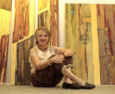 Museu Casa Alfredo Andersen inaugura exposição “Verticais Horizontes”, de Márcia Litério. Foto: Anderson Tozato/SEEC