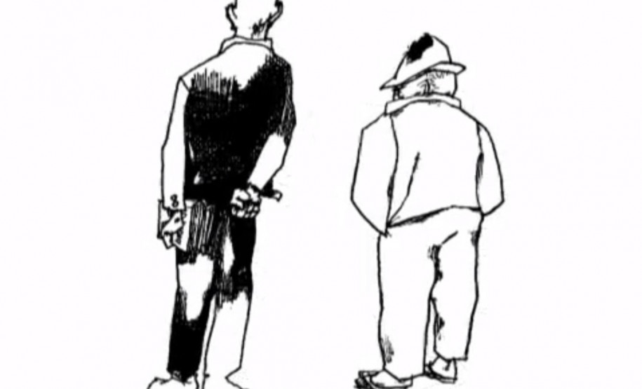Dalton Trevisan e Poty Lazzarotto Montagem da autora Sônia Gutierrez para o livro "Entretextos" com desenhos de Poty Lazzarotto publicados nas obras "Em Busca de Curitiba perdida" (1999) de Dalton Trevisan e "Poty, trilhos, trilhas e traços" (1994) da Fundação Cultural de Curitiba.